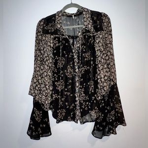Free People Bell Sleeve Blouse
